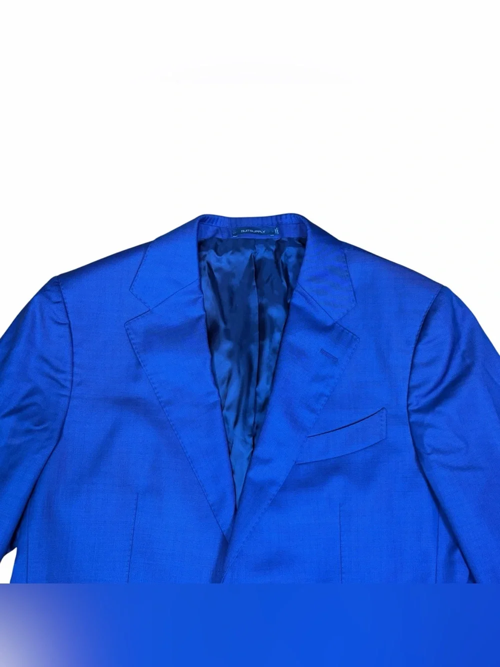 Suitsupply Havana Flap Blazer Suit Jacket 46 Slim Vitale Barberis Blue Wool S110